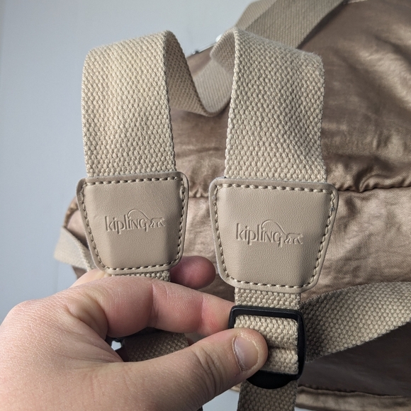 Kipling Joetsu Gold color medium size bag Backpack in great used condition! - Picture 9 of 16